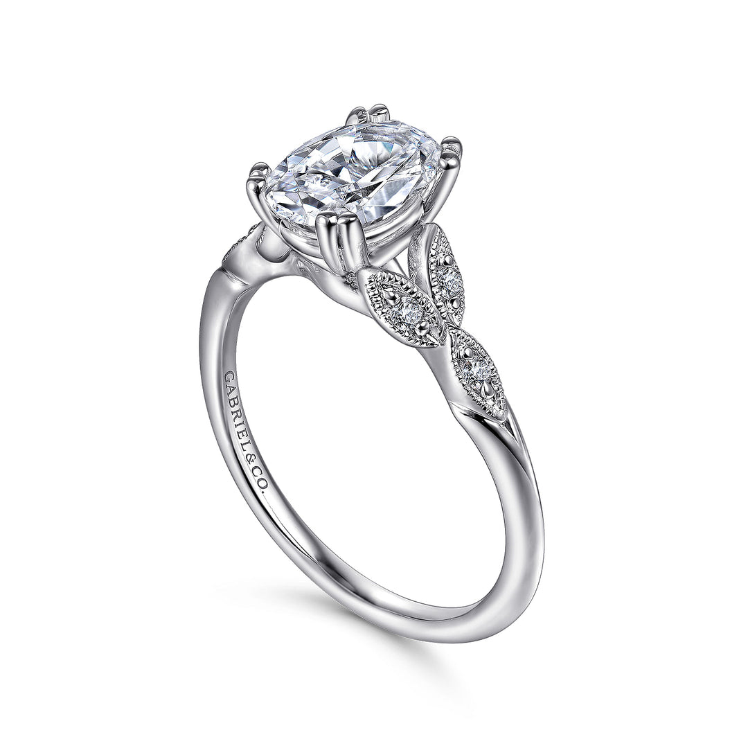 Gabriel & Co. ER11721O4W44JJ 14K White Gold Oval Diamond Engagement Ring