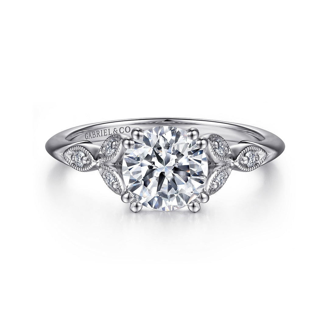 Gabriel & Co. ER11721R4W44JJ 14K White Gold Round Diamond Engagement Ring