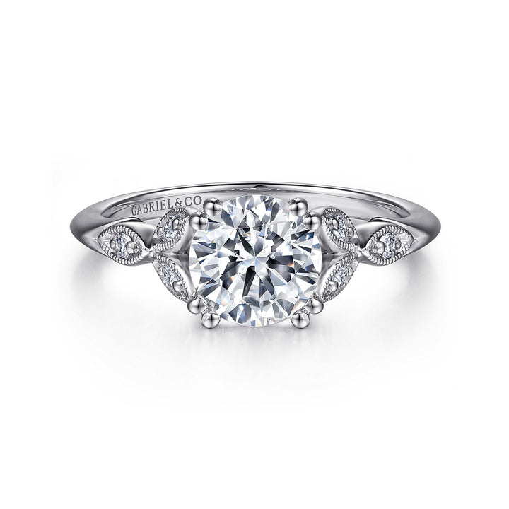 Gabriel & Co. ER11721R4W44JJ 14K White Gold Round Diamond Engagement Ring