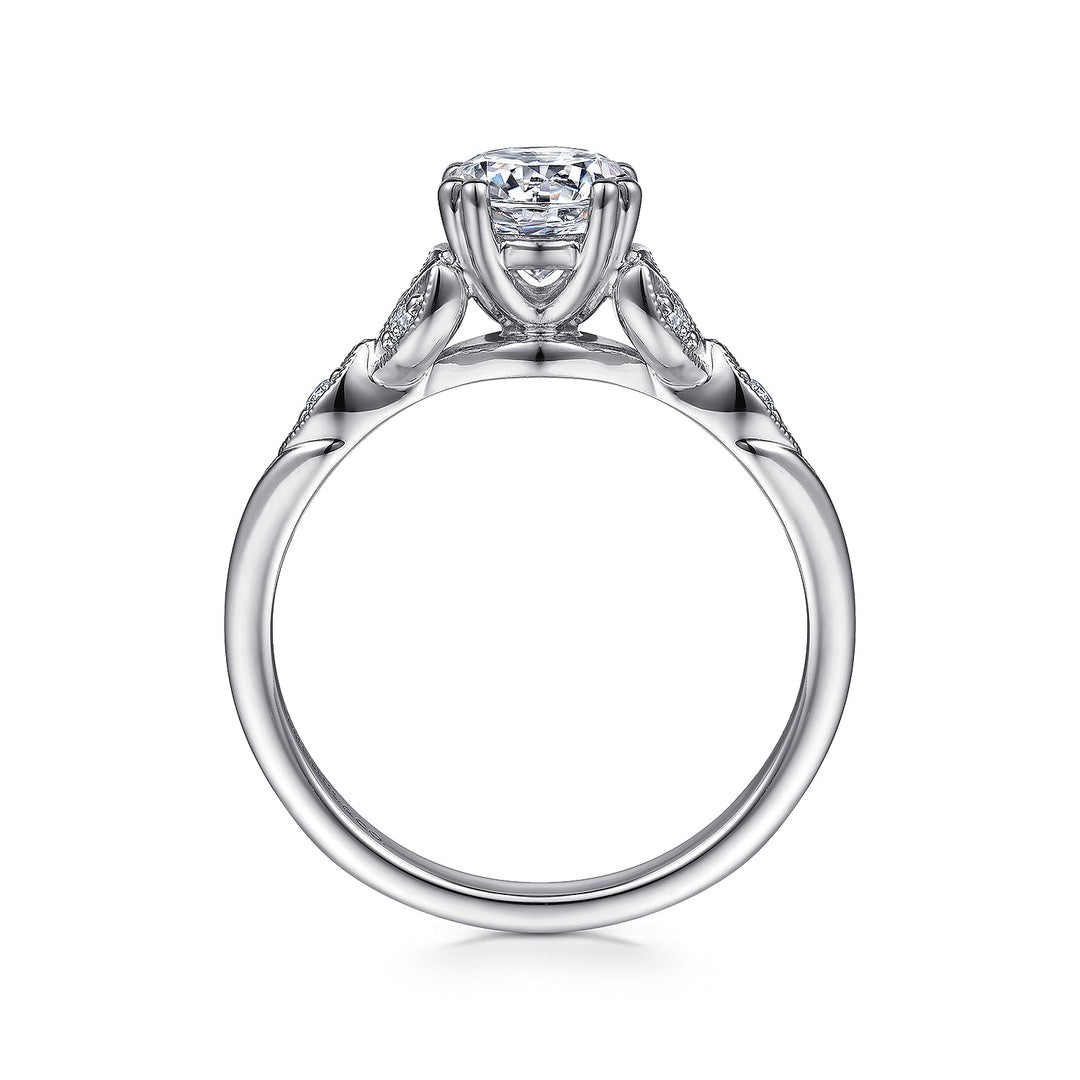 Gabriel & Co. ER11721R4W44JJ 14K White Gold Round Diamond Engagement Ring