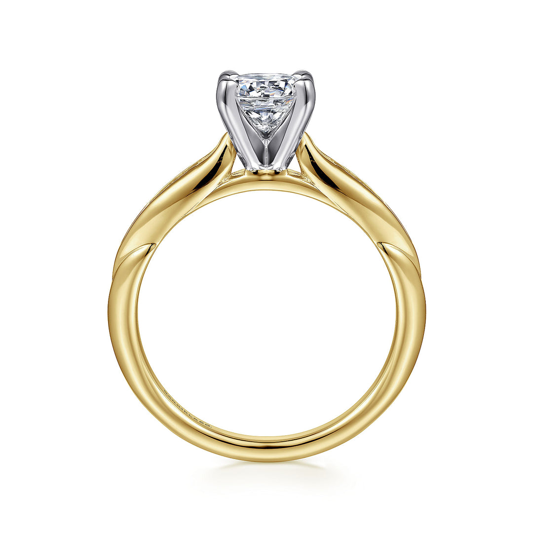 Gabriel & Co. ER11749R3M44JJ 14K White Yellow Gold Round Diamond Engagement Ring
