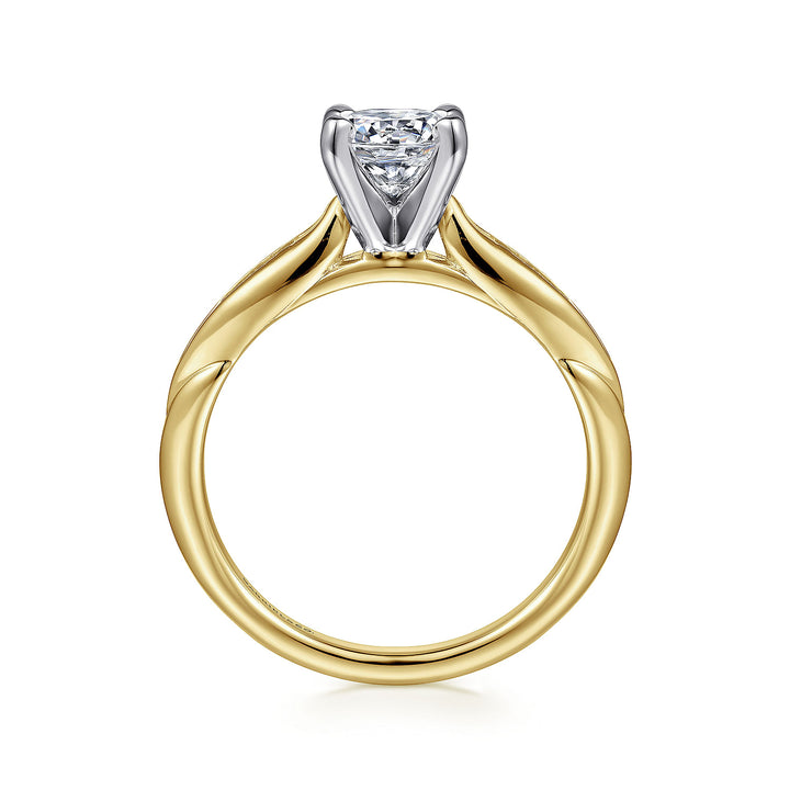 Gabriel & Co. ER11749R3M44JJ 14K White Yellow Gold Round Diamond Engagement Ring