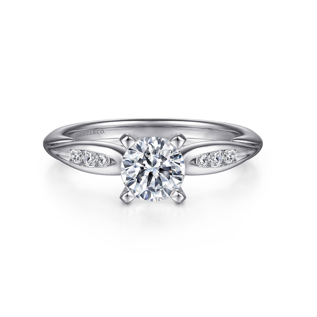 Gabriel & Co. ER11749R3W44JJ 14K White Gold Round Diamond Engagement Ring