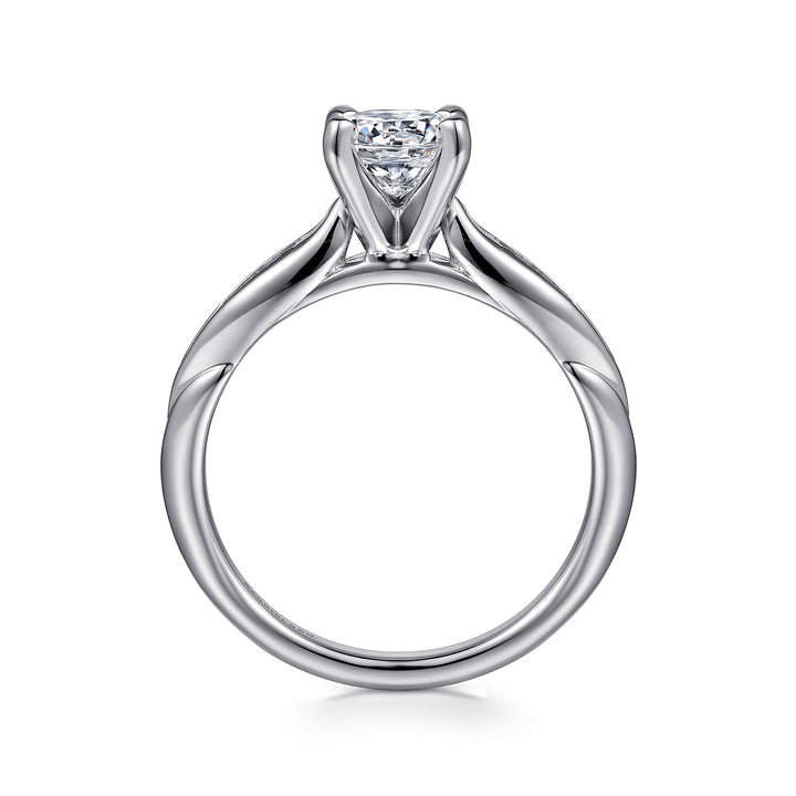 Gabriel & Co. ER11749R3W44JJ 14K White Gold Round Diamond Engagement Ring