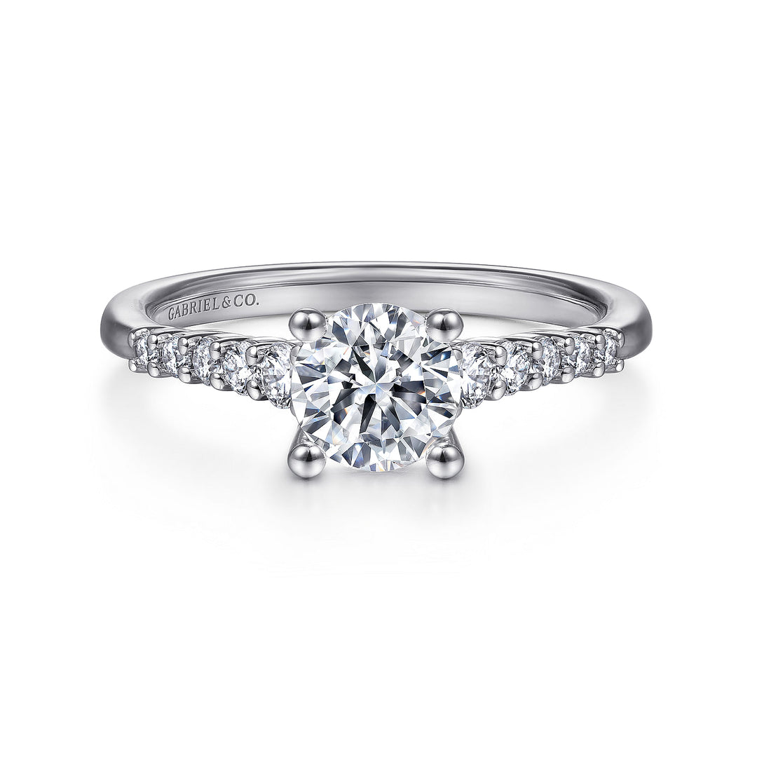 Gabriel & Co. ER11755R3W44JJ 14K White Gold Round Diamond Engagement Ring