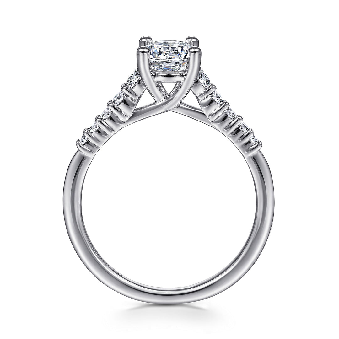 Gabriel & Co. ER11755R3W44JJ 14K White Gold Round Diamond Engagement Ring
