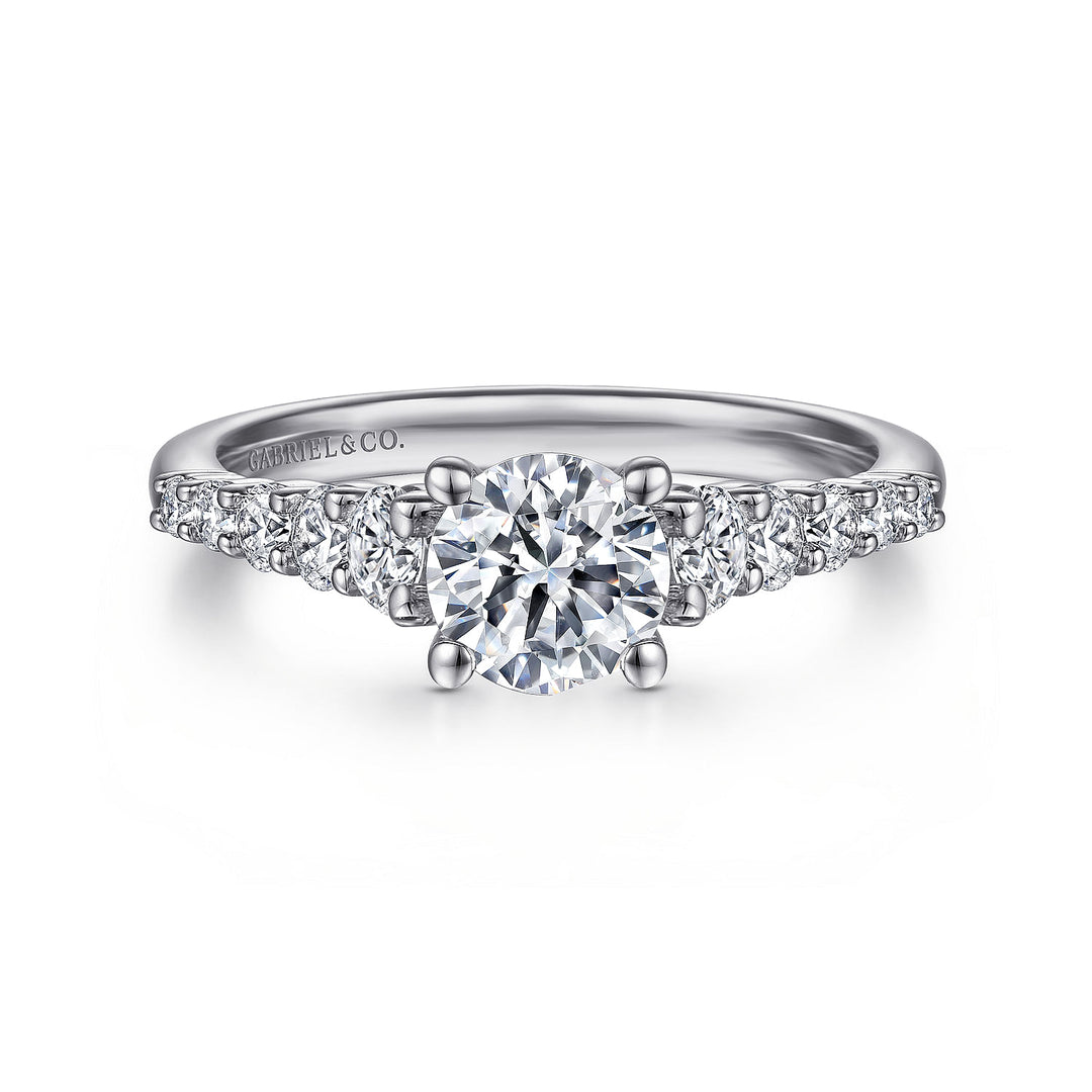 Gabriel & Co. ER11756R3W44JJ 14K White Gold Round Diamond Engagement Ring