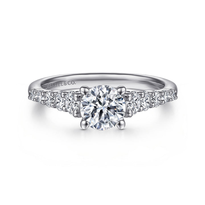 Gabriel & Co. ER11756R3W44JJ 14K White Gold Round Diamond Engagement Ring