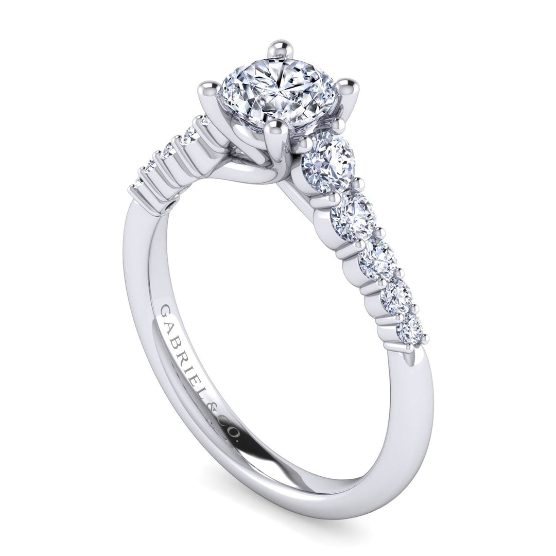 Gabriel & Co. ER11756R3W44JJ 14K White Gold Round Diamond Engagement Ring