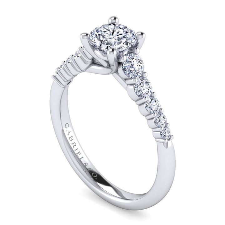 Gabriel & Co. ER11756R3W44JJ 14K White Gold Round Diamond Engagement Ring