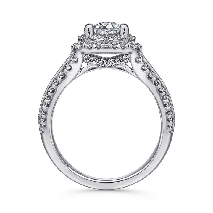 Gabriel & Co. ER11760R4PT4JJ Platinum Round Double Halo Round Double Halo Diamond Engagement Ring