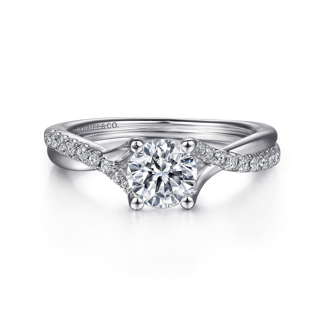 Gabriel & Co. ER11794R3W44JJ 14K White Gold Round Diamond Engagement Ring