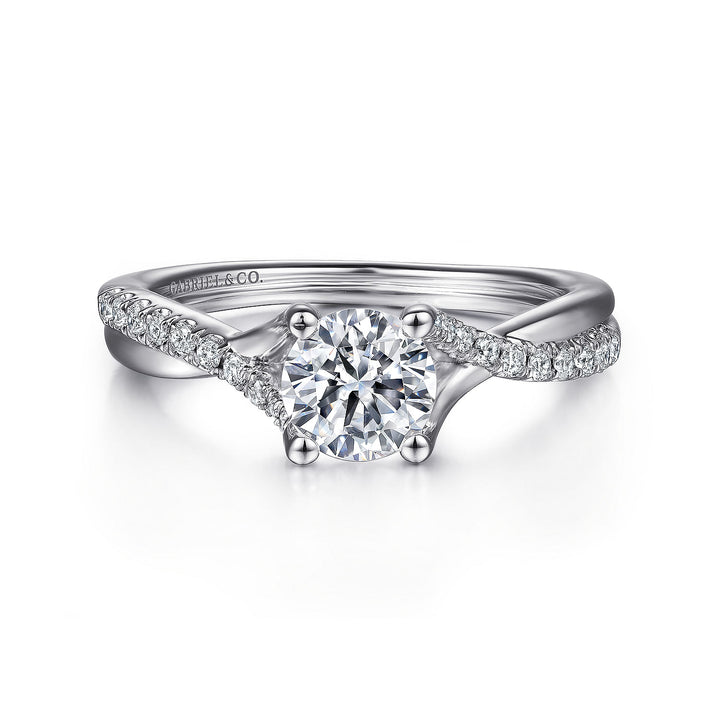 Gabriel & Co. ER11794R3W44JJ 14K White Gold Round Diamond Engagement Ring