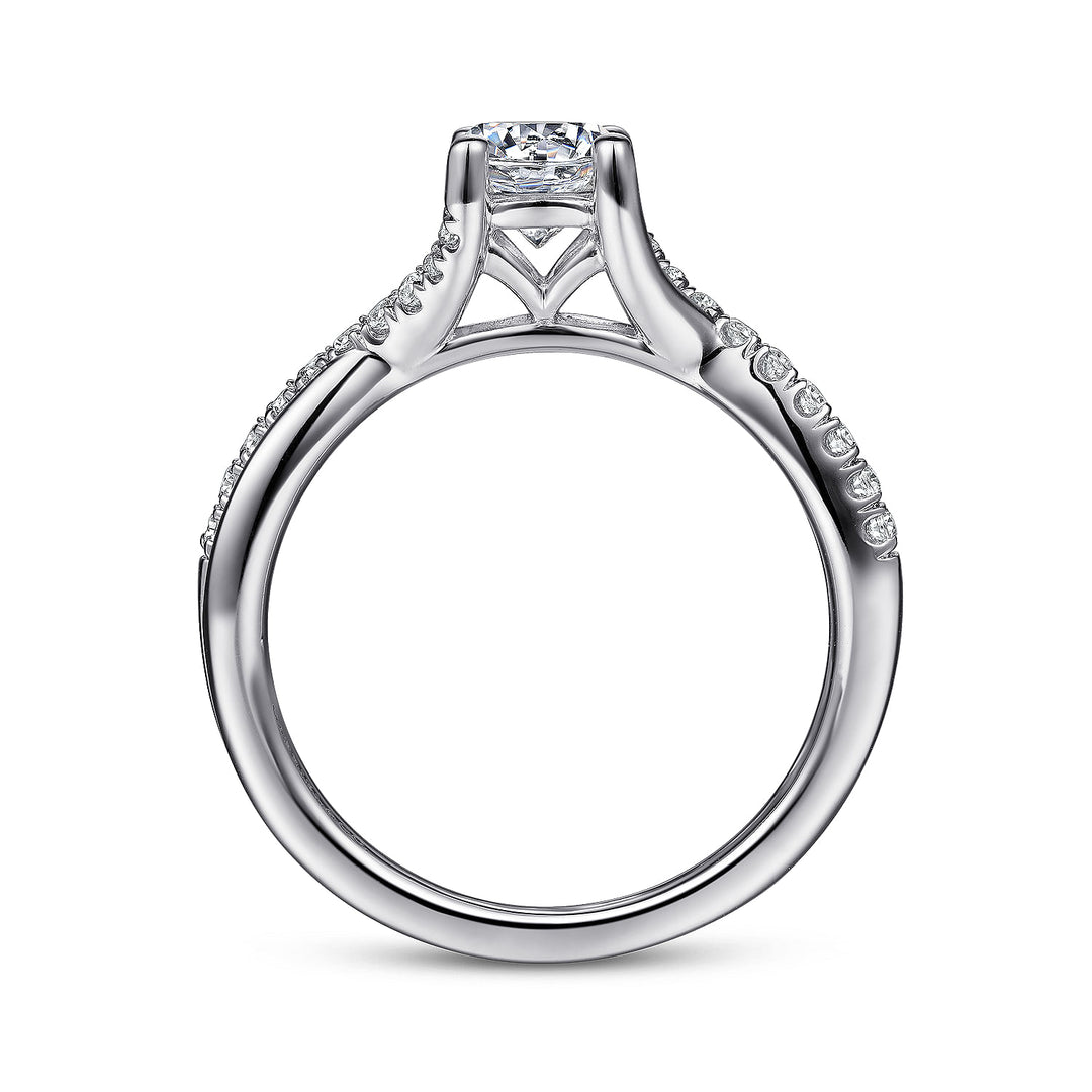 Gabriel & Co. ER11794R3W44JJ 14K White Gold Round Diamond Engagement Ring