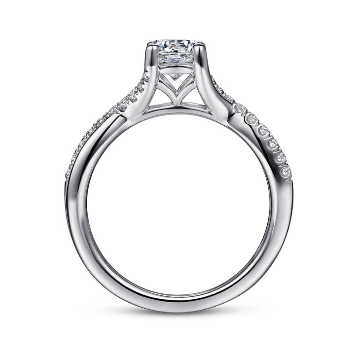 Gabriel & Co. ER11794R3W44JJ 14K White Gold Round Diamond Engagement Ring