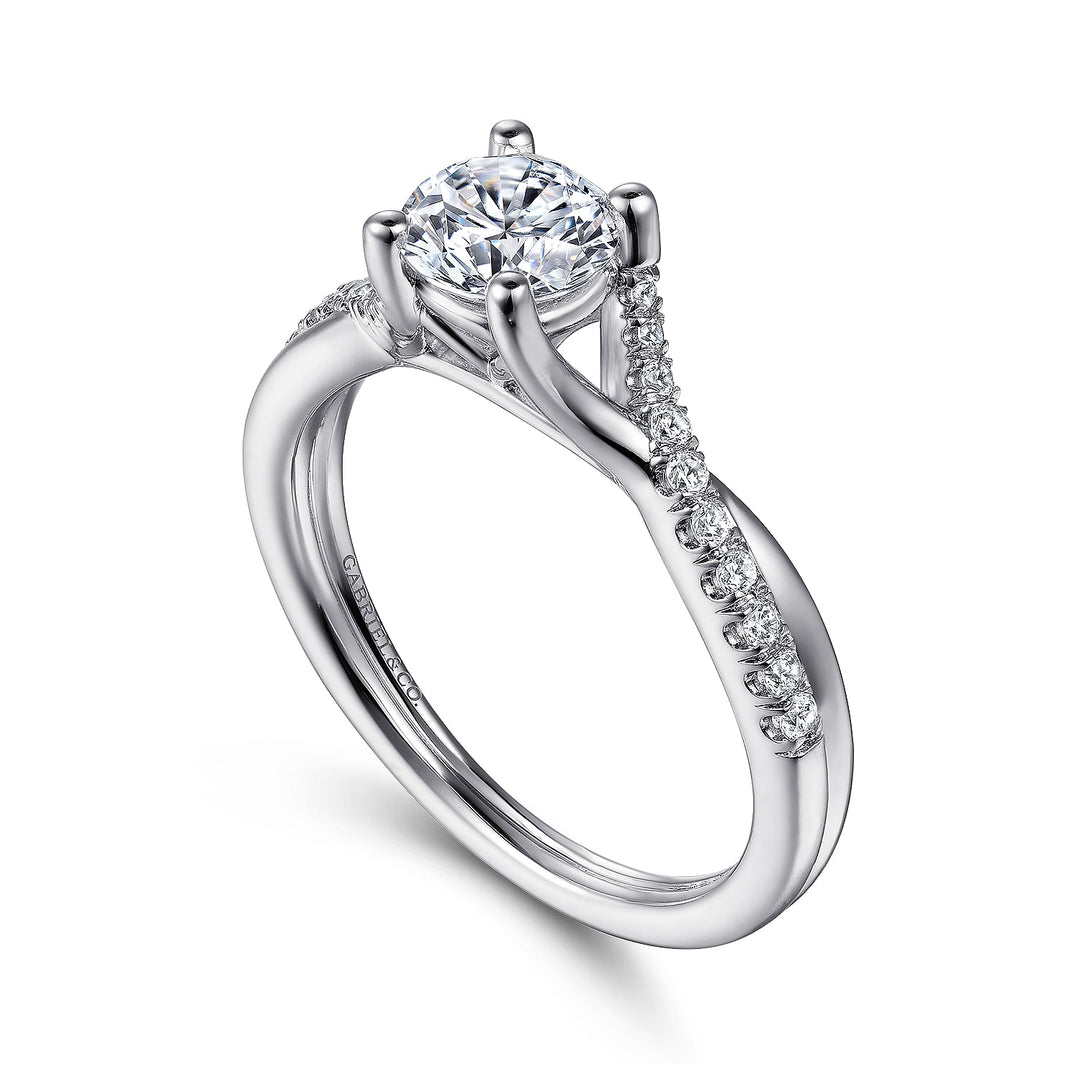 Gabriel & Co. ER11794R3W44JJ 14K White Gold Round Diamond Engagement Ring