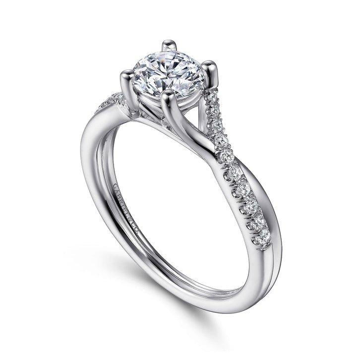 Gabriel & Co. ER11794R3W44JJ 14K White Gold Round Diamond Engagement Ring