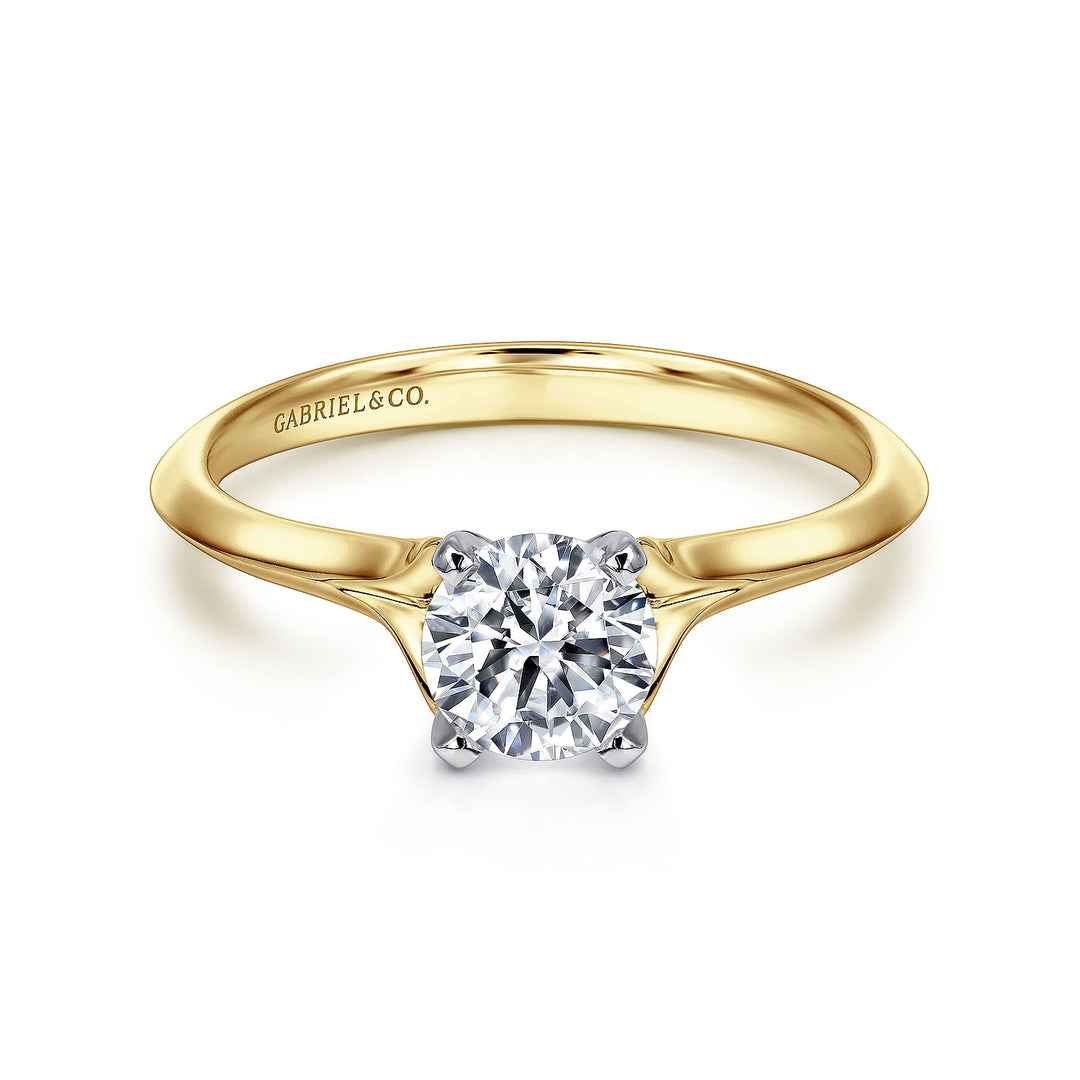 Gabriel & Co. ER11832R3M4JJJ 14K White Yellow Gold Round Diamond Engagement Ring