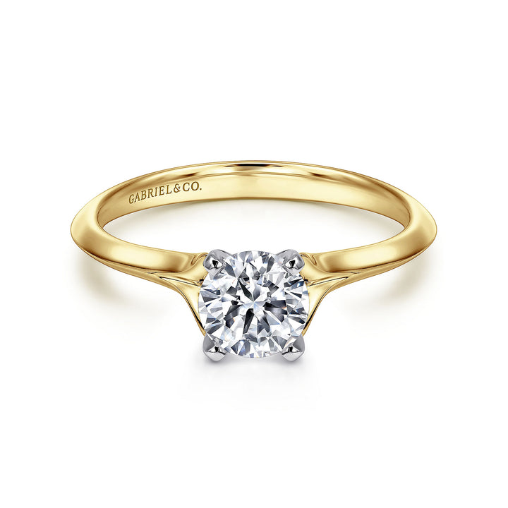 Gabriel & Co. ER11832R3M4JJJ 14K White Yellow Gold Round Diamond Engagement Ring