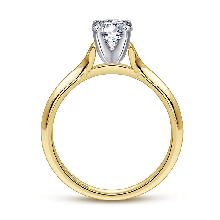 Gabriel & Co. ER11832R3M4JJJ 14K White Yellow Gold Round Diamond Engagement Ring