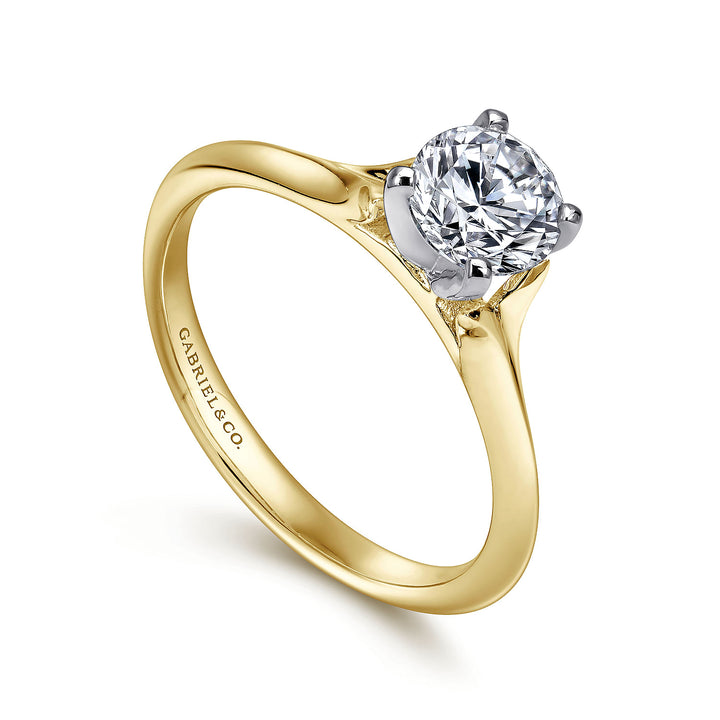 Gabriel & Co. ER11832R3M4JJJ 14K White Yellow Gold Round Diamond Engagement Ring