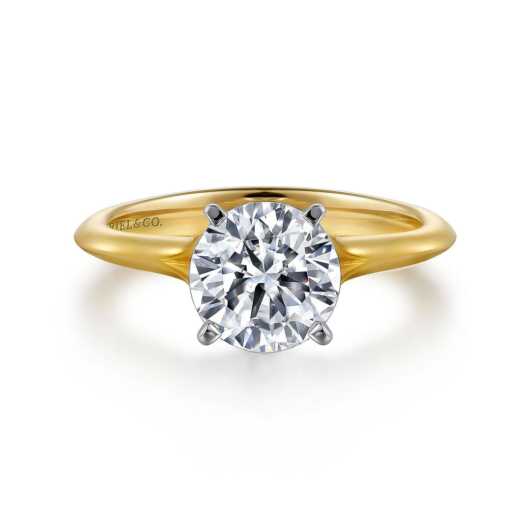 Gabriel & Co. ER11832R8M4JJJ 14K White Yellow Gold Round Diamond Engagement Ring