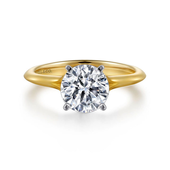 Gabriel & Co. ER11832R8M4JJJ 14K White Yellow Gold Round Diamond Engagement Ring