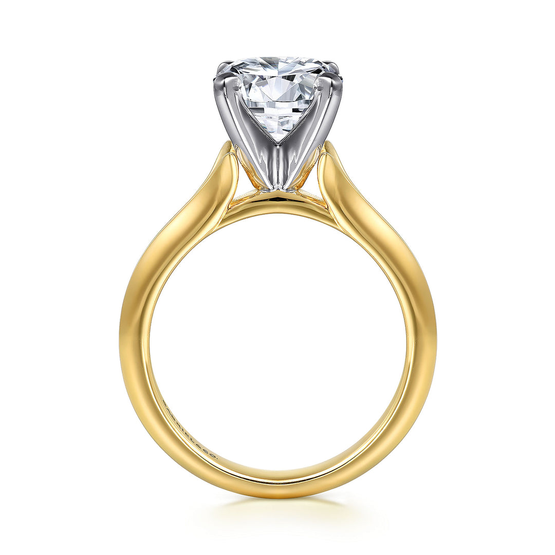 Gabriel & Co. ER11832R8M4JJJ 14K White Yellow Gold Round Diamond Engagement Ring