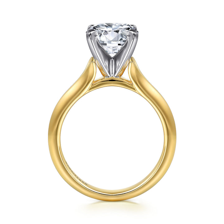 Gabriel & Co. ER11832R8M4JJJ 14K White Yellow Gold Round Diamond Engagement Ring