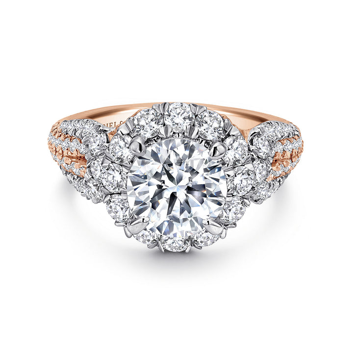 Gabriel & Co. ER11988R6T44JJ 14K White Rose Gold Round Halo Diamond Engagement Ring