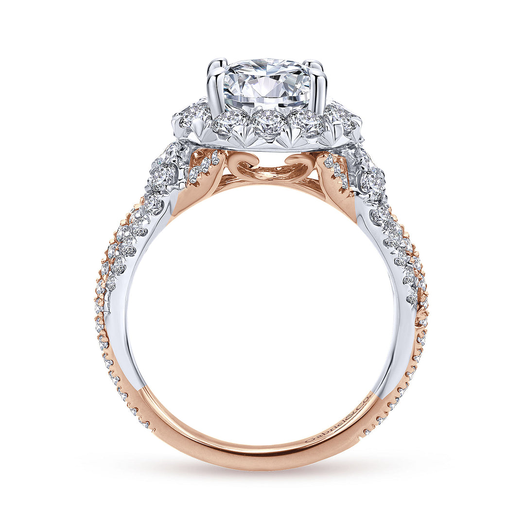 Gabriel & Co. ER11988R6T44JJ 14K White Rose Gold Round Halo Diamond Engagement Ring