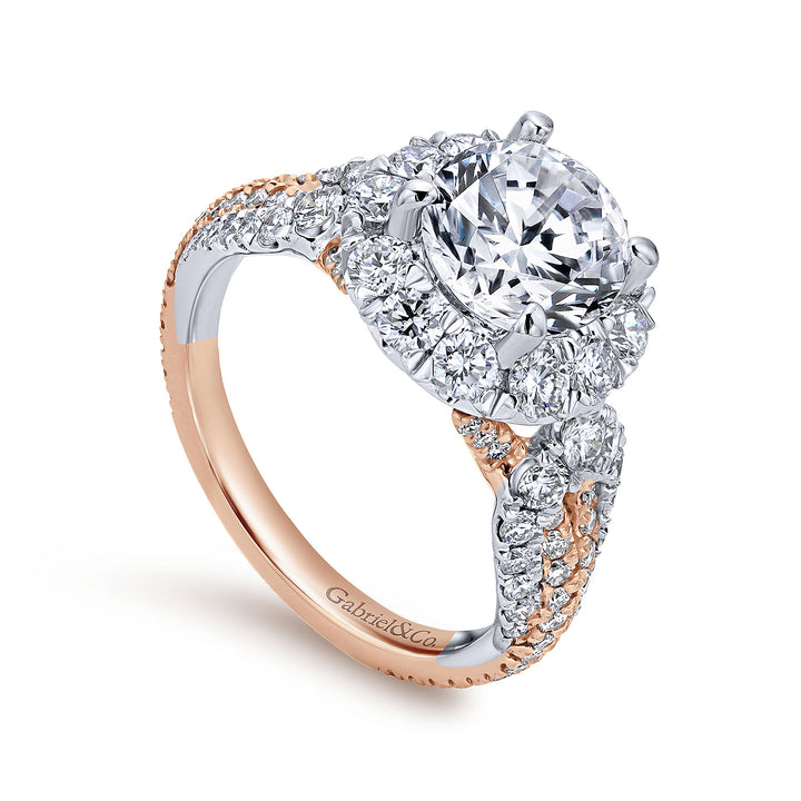 Gabriel & Co. ER11988R6T44JJ 14K White Rose Gold Round Halo Diamond Engagement Ring