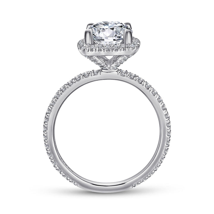 Gabriel & Co. ER12133R6W44JJ 14K White Gold Round Halo Diamond Engagement Ring