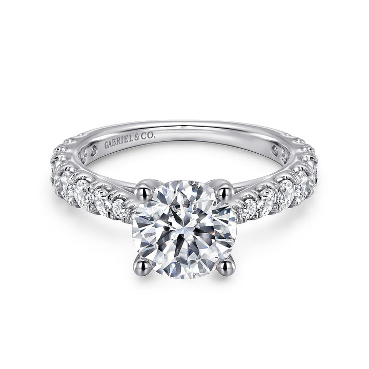 Gabriel & Co. ER12293R6W44JJ 14K White Gold Round Diamond Engagement Ring
