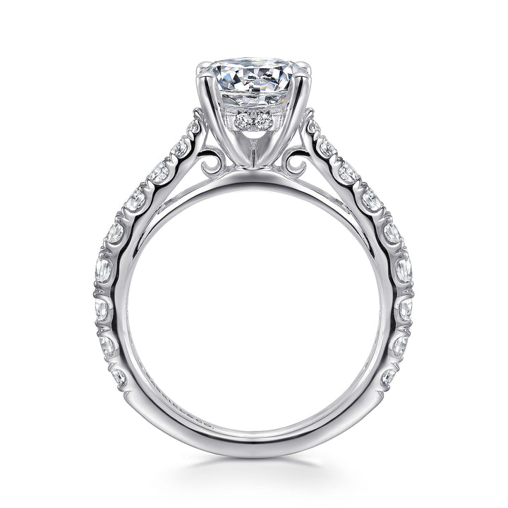 Gabriel & Co. ER12293R6W44JJ 14K White Gold Round Diamond Engagement Ring