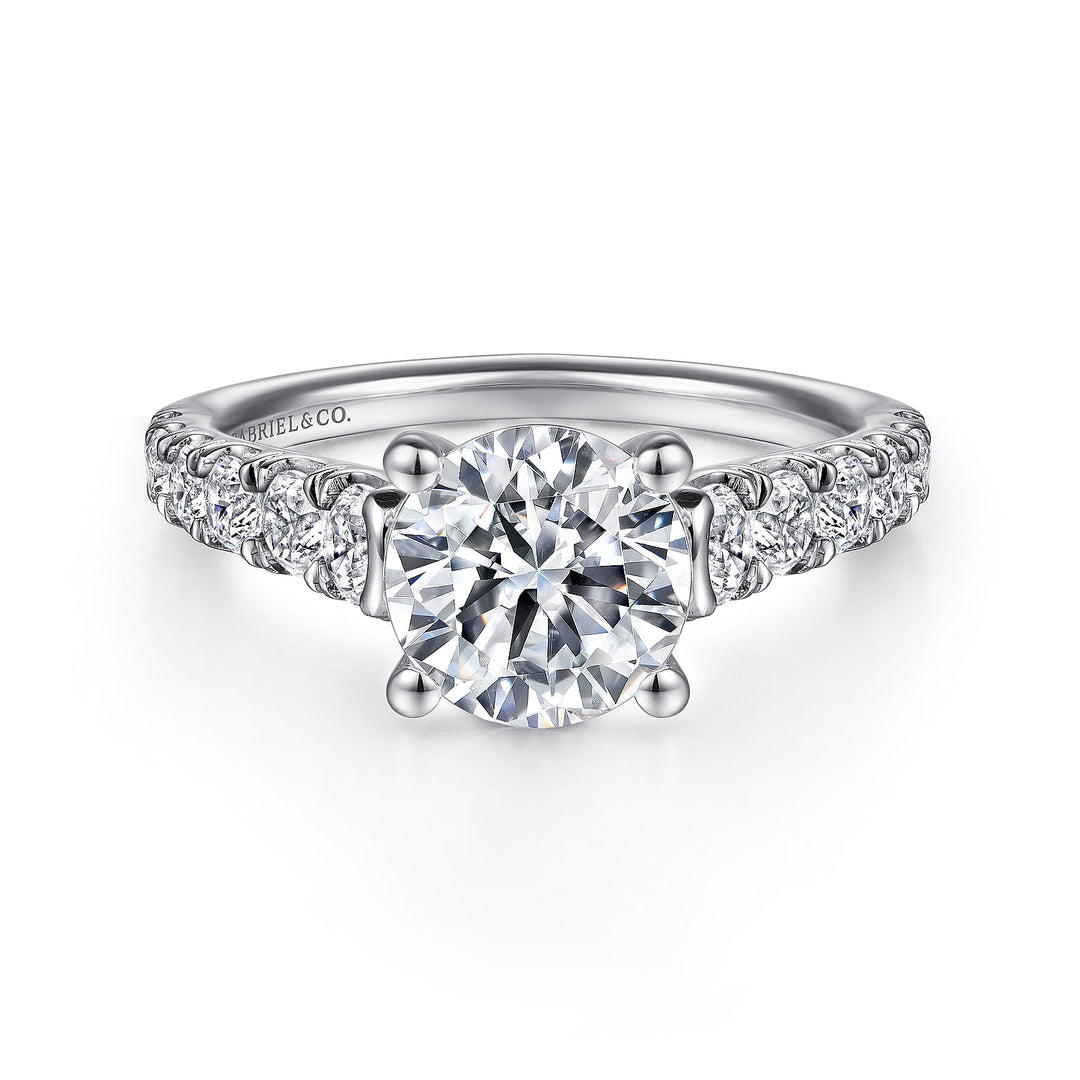 Gabriel & Co. ER12299R6W44JJ 14K White Gold Round Diamond Engagement Ring