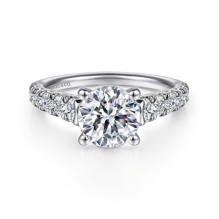 Gabriel & Co. ER12299R6W44JJ 14K White Gold Round Diamond Engagement Ring
