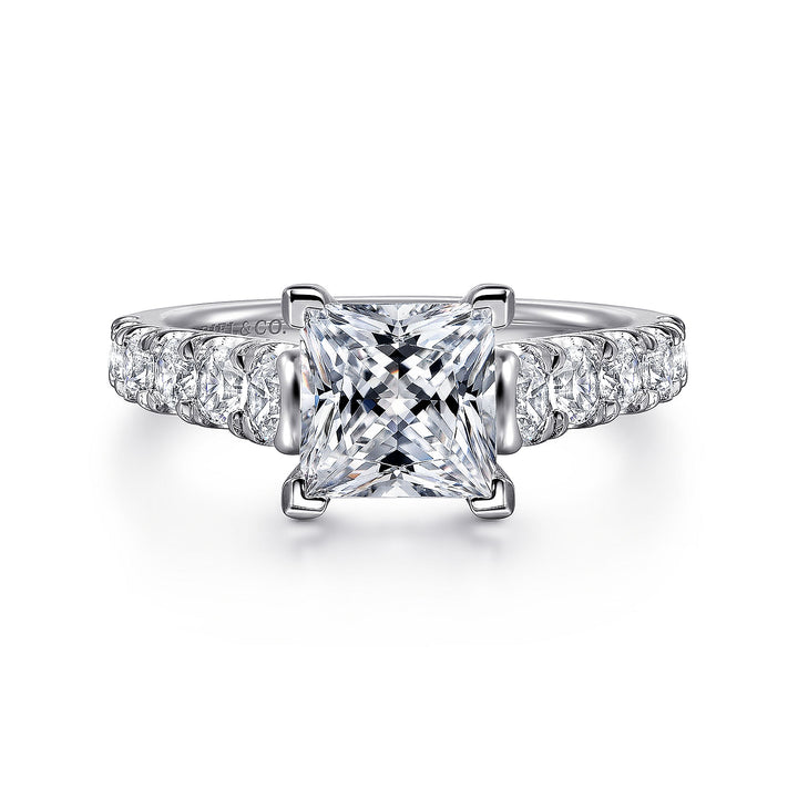 Gabriel & Co. ER12299S6W44JJ 14K White Gold Princess Cut Diamond Engagement Ring