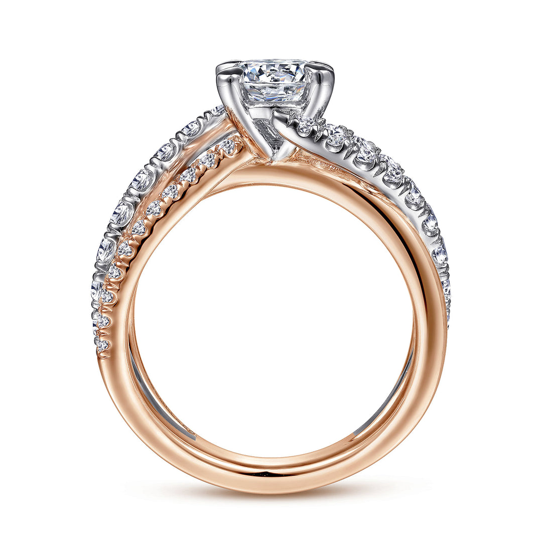 Gabriel & Co. ER12337R4T44JJ 14K White Rose Gold Round Diamond Engagement Ring