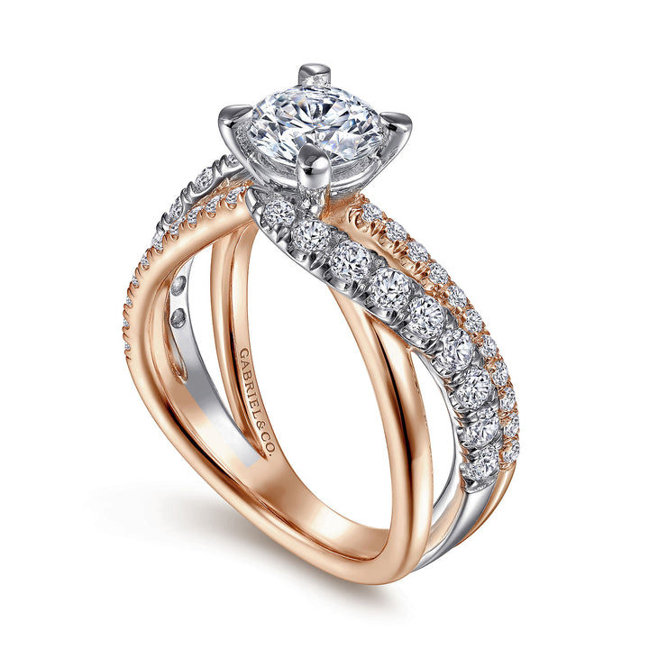 Gabriel & Co. ER12337R4T44JJ 14K White Rose Gold Round Diamond Engagement Ring