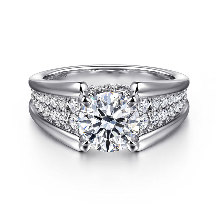 Gabriel & Co. ER12351R6W44JJ 14K White Gold Round Diamond Engagement Ring