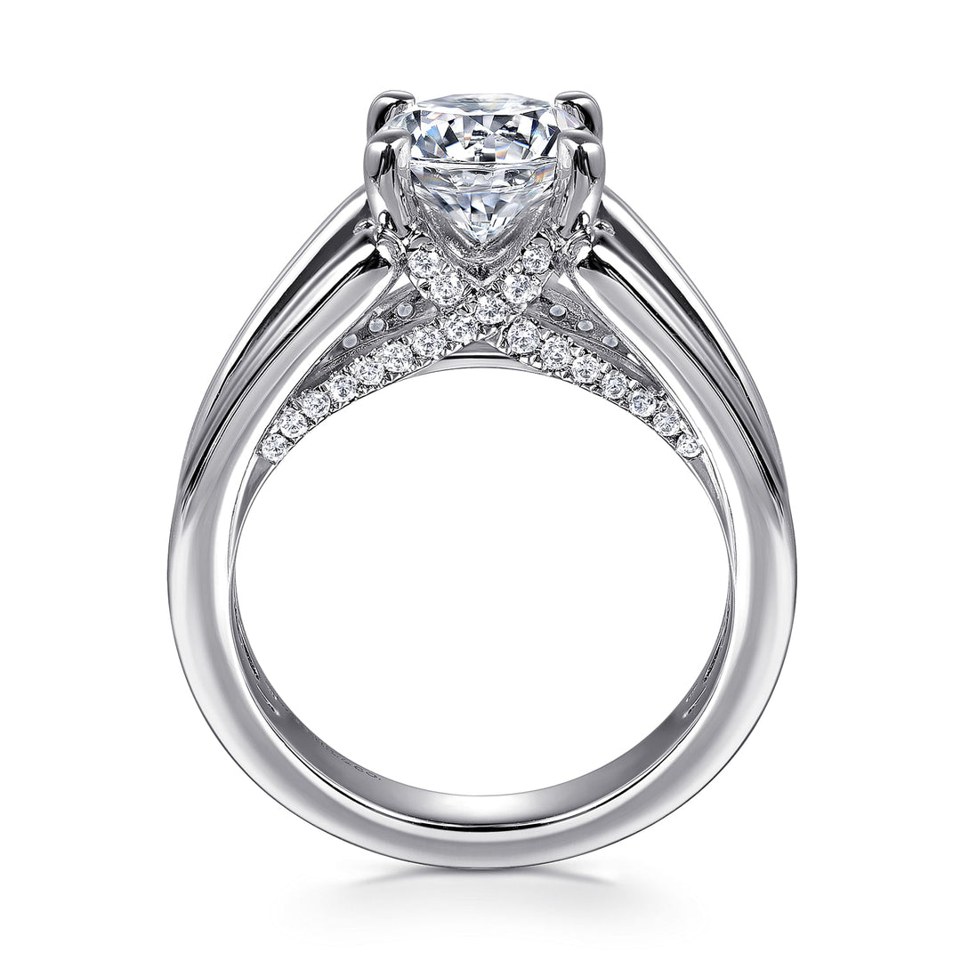 Gabriel & Co. ER12351R6W44JJ 14K White Gold Round Diamond Engagement Ring