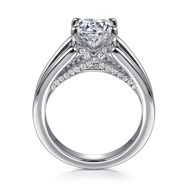 Gabriel & Co. ER12351R6W44JJ 14K White Gold Round Diamond Engagement Ring