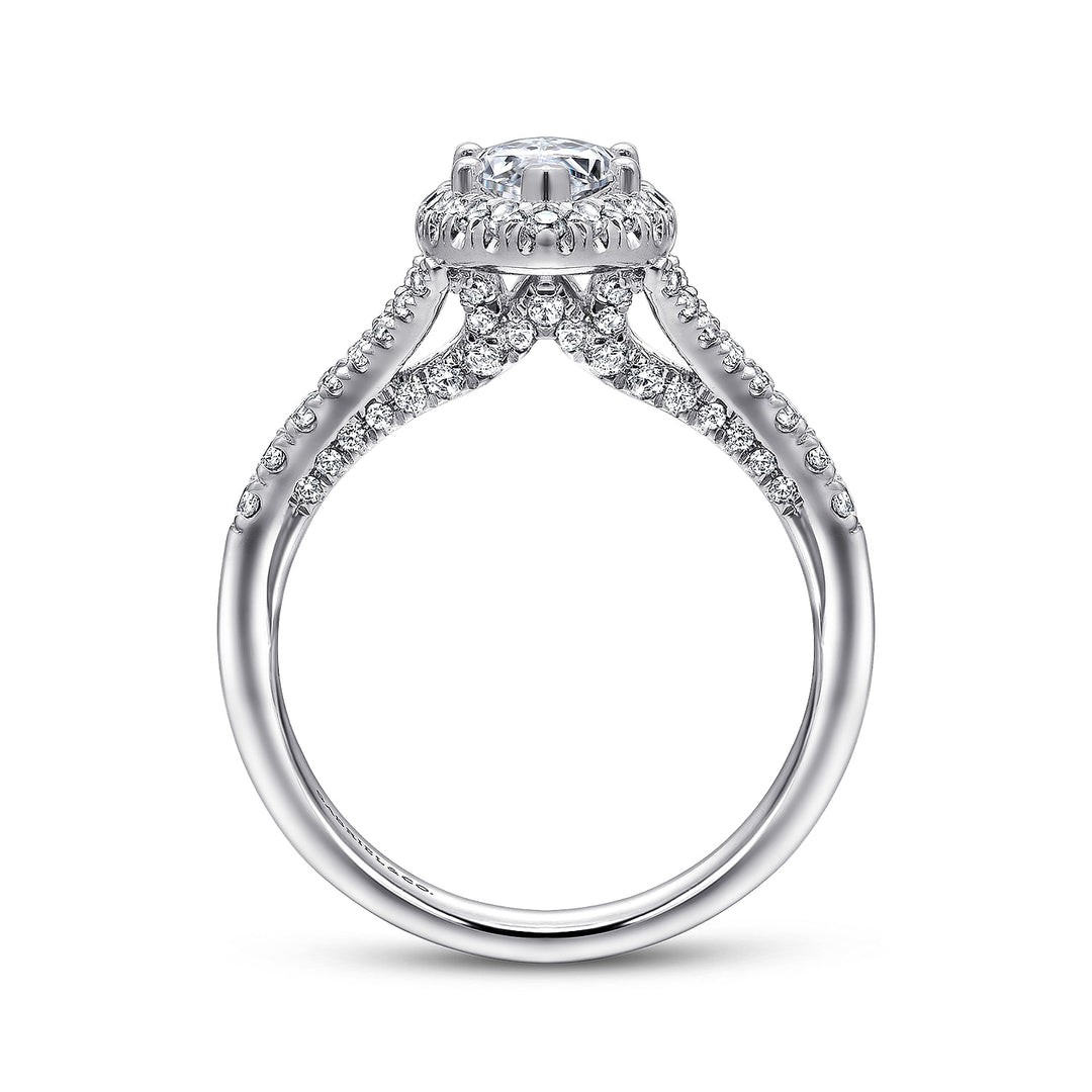 Gabriel & Co. ER12649M4W44JJ 14K White Gold Marquise Halo Diamond Engagement Ring