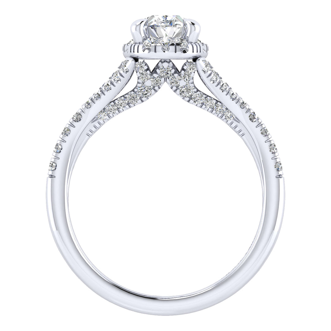 Gabriel & Co. ER12769O3W44JJ 14K White Gold Oval Halo Diamond Engagement Ring