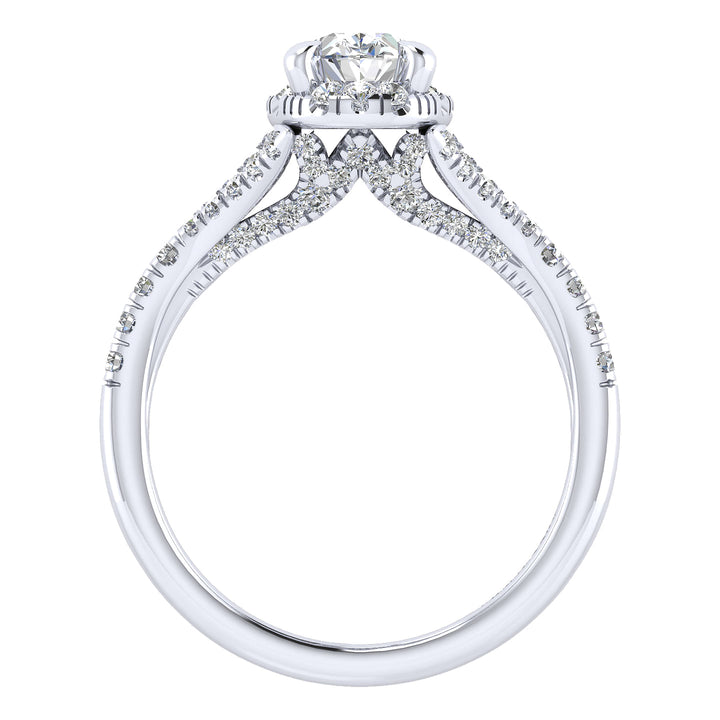 Gabriel & Co. ER12769O3W44JJ 14K White Gold Oval Halo Diamond Engagement Ring