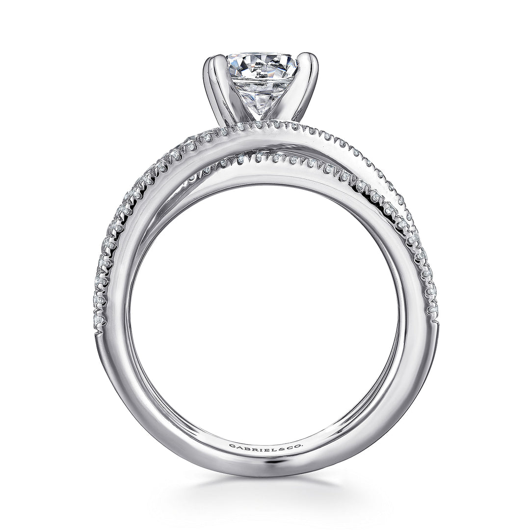 Gabriel & Co. ER13846R4W44JJ 14K White Gold Round Diamond Engagement Ring