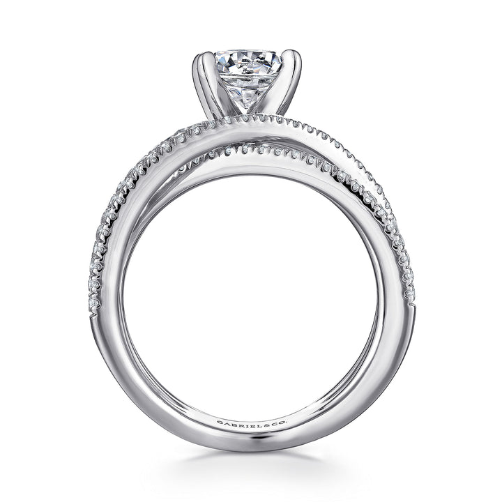 Gabriel & Co. ER13846R4W44JJ 14K White Gold Round Diamond Engagement Ring