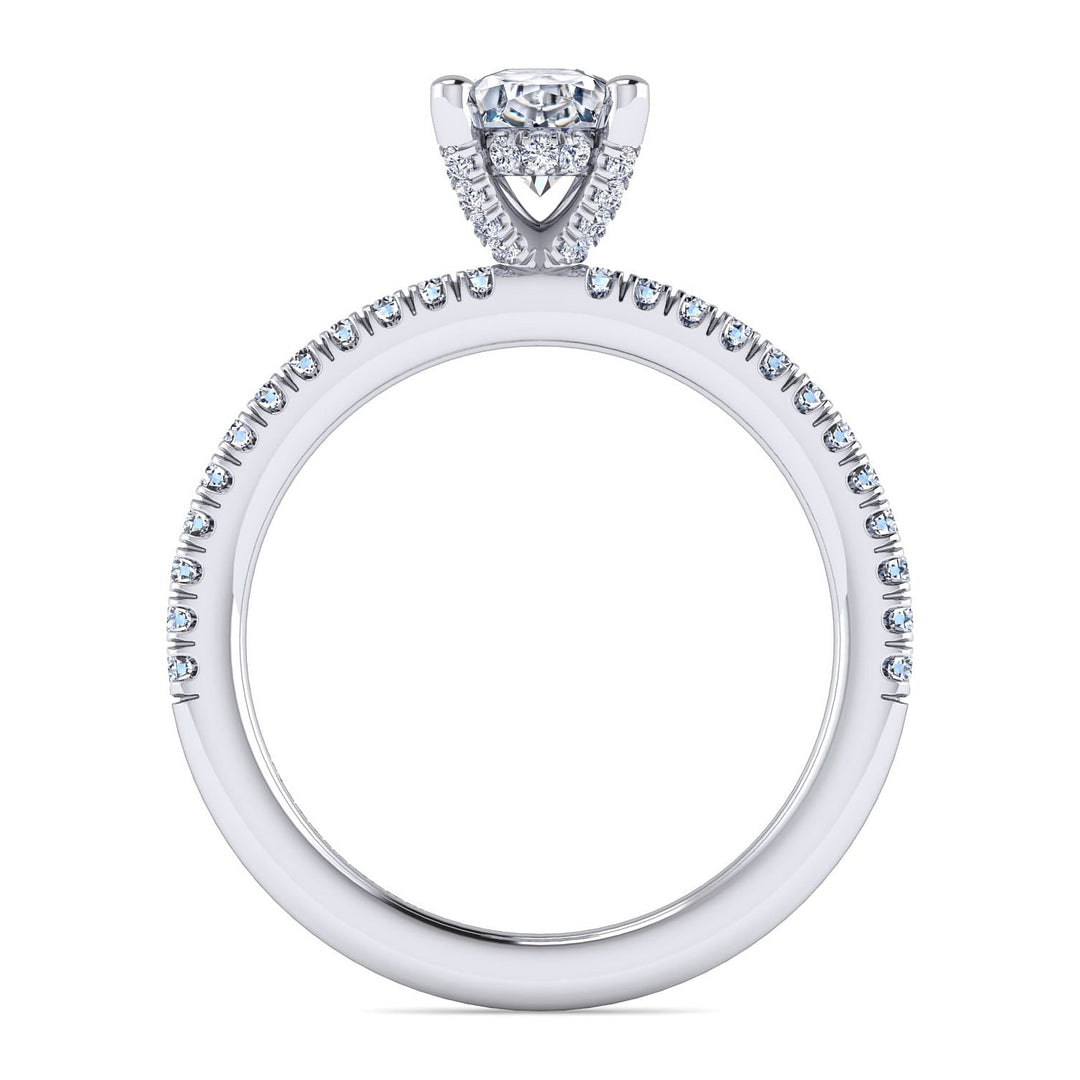 Gabriel & Co. ER13903O4W44JJ 14K White Gold Oval Diamond Engagement Ring
