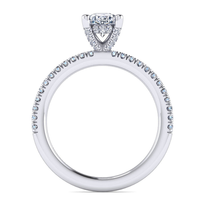Gabriel & Co. ER13903O4W44JJ 14K White Gold Oval Diamond Engagement Ring